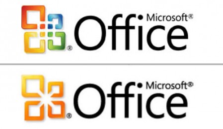 Bovenaan het logo van Office 2007, onderaan dat van Office 2010. Zoek de verschillen...