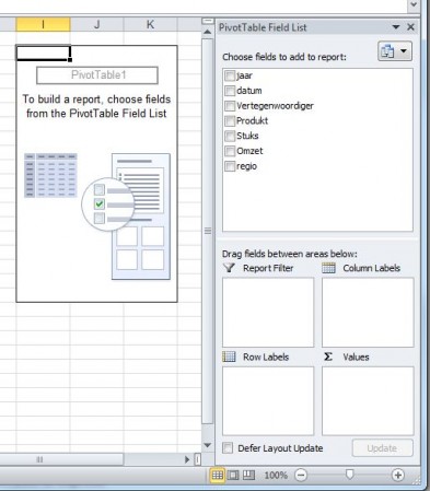 Excel 2010: het sjabloon werd vervangen door een inert venster