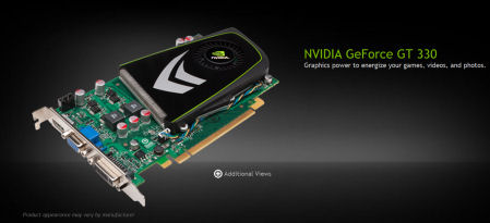 Een NVIDIA GeForce GT330 grafische kaart