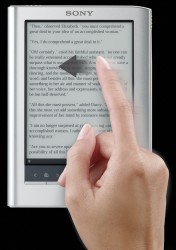 Een blad omslaan in een e-boek met de Sony Reader