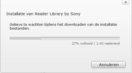 Sony Reader setup van de Reader Library software