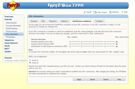 Fritzbox 7390 webinterface