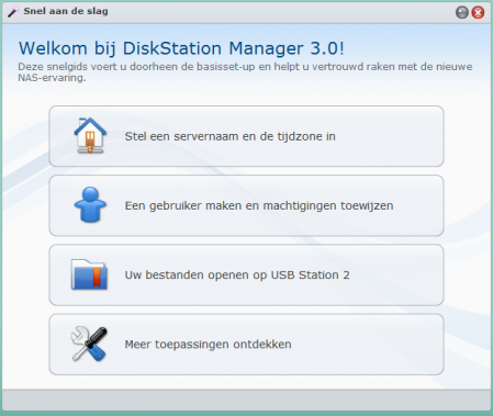 Synology DiskStation Manager startscherm