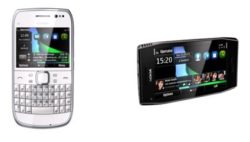 Nokia E6 (links) en X7 (rechts)
