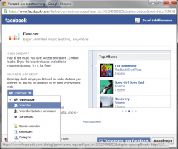 Deezer facebook integratie