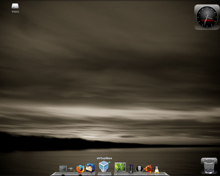 Ubuntu Gnome desktop met Apple-achttig Cairo dock
