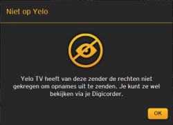 Yelo TV geen rechten