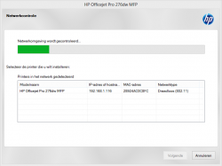 HP Officejet Pro 276dw netwerkcontrole