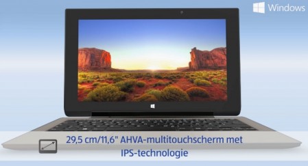 Een 11,6” scherm met 1.920 x 1080 pixels: full HD!