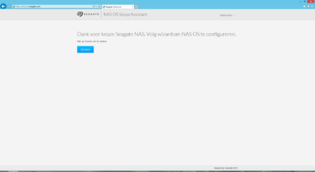 Seagate NAS OS Setup Assistant startscherm