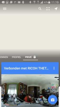 Google StreetView app met Ricoh Theta S 