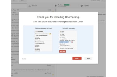 Boomerang installatie onder Gmail