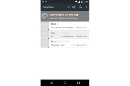 G Data SecureChat als standaard sms-app instellen
