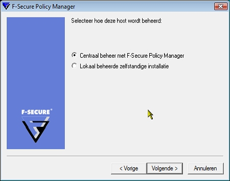 F-Secure Client Security 8 keuze centraal of lokaal beheer
