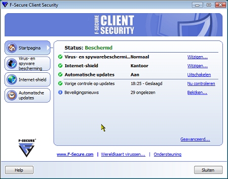 F-Secure Client Security 8 Startpagina