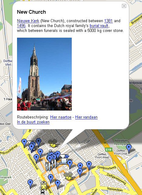 Een wandeling door Delft met Google Maps