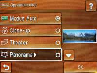 HP Photosmart R937 menu panorama