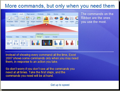 Een dia uit de PowerPoint voorstelling over Excel 2007
