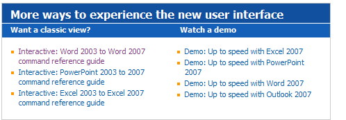 Een interactief programma helpt bij het terugvinden van functies in Office 2007