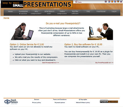 De website van SmallPresentations