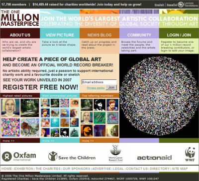 The One Million Masterpiece website