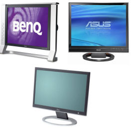 Grote monitoren van Asus, Benq en Fujitsu-Siemens