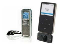 Philips Voice Tracer 7890 en Belkin TuneTalk Stereo for iPod