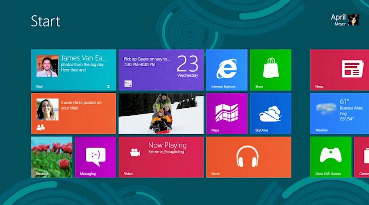 Metro interface van Windows 8