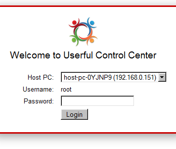 Userful Control Center inlog