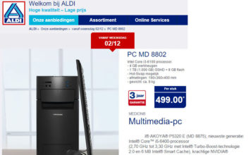 Twee verschillende desktops bij Aldi NL en Aldi BE