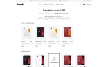 Een deel van het aanbod aan iPhones onder €300 bij Swappie